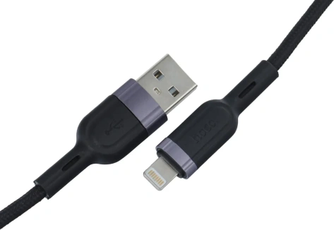Кабель Hoco U117 IP USB-Lightning 1.2м черный - фото в интернет-магазине Арктика