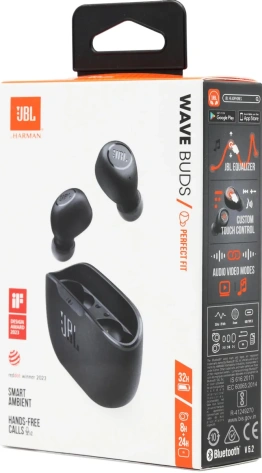 Наушники JBL Wave Buds Black (JBLWBUDSBLK) TWS - фото в интернет-магазине Арктика