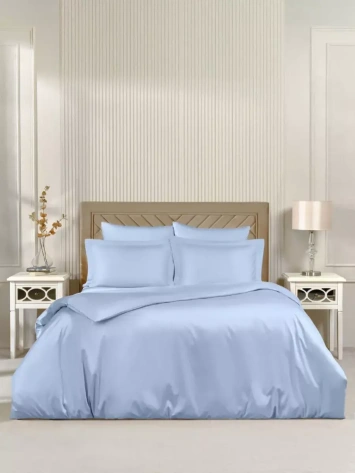 Постельное белье Arya Vip из Однотонного Сатина 1.5 Сп. 160x220 Светло-голубой - Ария - фото в интернет-магазине Арктика