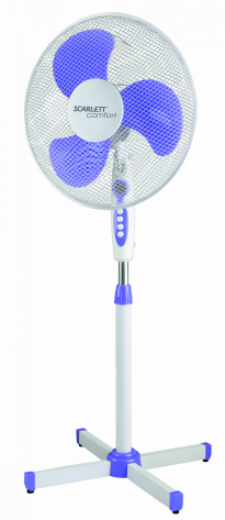 Вентилятор напольный Scarlett SC-SF111B10 белый/фиолетовый - фото в интернет-магазине Арктика