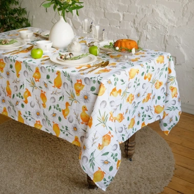 Скатерть Доляна Duckling 149х220 см, 100% хл, рогожка 9215896 - Сима-ленд - фото в интернет-магазине Арктика