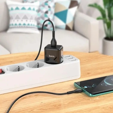 Зарядное устройство сетевое Hoco N32 30W Black (PD+QC+AFC) USB Type-C - фото в интернет-магазине Арктика