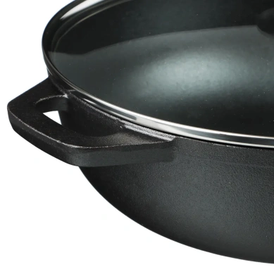 Вок чугунный со стекл. крышкой код 808-009 - Гала-центр - фото в интернет-магазине Арктика