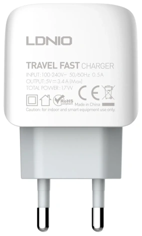 Зарядное устройство сетевое LDNIO A3312 17W USB 3+ Кабель Type-C LD_B4562* - фото в интернет-магазине Арктика