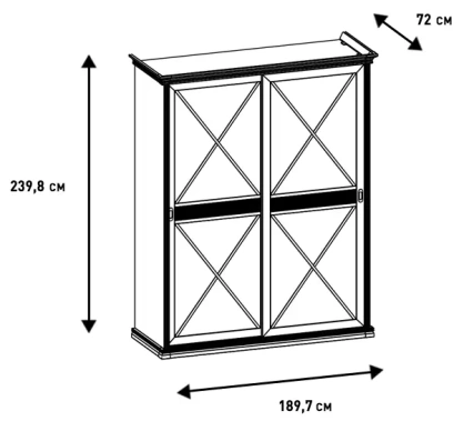 Спальня "Кантри" (КА-183.04) шкаф-купе (Кашемир серый) - Ангстрем - фото в интернет-магазине Арктика