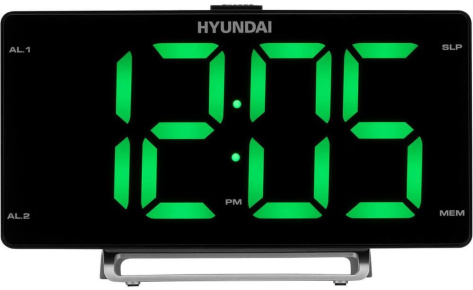 Радиочасы Hyundai H-RCL246 Black/Green - фото в интернет-магазине Арктика
