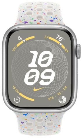 Смарт-часы Apple Watch S9 41mm Silver (серебро) Nike SB Pure Platinum (белый) 130-180 (MR9M3) - фото в интернет-магазине Арктика