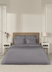 Постельное белье Arya Vip из Страйп Сатина 1.5 Сп. 160x220 Серый - Ария - каталог товаров магазина Арктика