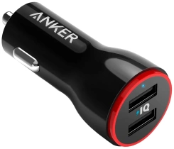 Зарядное устройство авто Anker 24W PowerDrive 2  Dual+ Micro USB 0,9m Black (A2310) - каталог товаров магазина Арктика