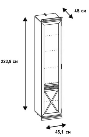 Гостиная "Кантри" (КА-214.01(R)) шкаф (Валенсия) - Ангстрем - фото в интернет-магазине Арктика