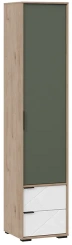 Детская "Лео" ТД-410.07.21 шкаф для белья комбинированый (Гикори джексон/Белый матовый/Дымчатый зеленый) - Три Я - каталог товаров магазина Арктика