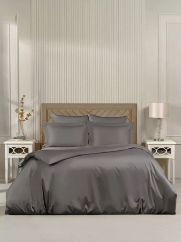 Постельное белье Arya Vip из Однотонного Сатина 1.5 Сп. 160x220 Серый - Ария - фото в интернет-магазине Арктика