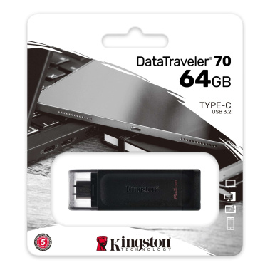 Флеш диск Kingston 64 Gb USB-C 3.2 DT70/64GB - фото в интернет-магазине Арктика