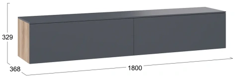 Гостиная "Порто" ТД-393.03.11 тумба ТВ (Яблоня Беллуно/Графит софт) - Три Я - фото в интернет-магазине Арктика