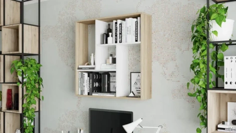 Полка настенная тип 16 (дуб сонома/белый ясень) - Три Я - фото в интернет-магазине Арктика