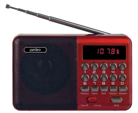 Радиоприемник Perfeo Palm red (i90-RED) PF_A4871 - фото в интернет-магазине Арктика