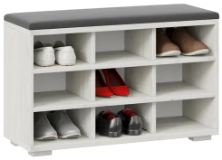 Прихожая "Тип 10" тумба для обуви (Дуб Крафт Белый/Велюр Графит) - Три Я - каталог товаров магазина Арктика