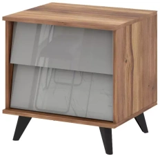 Спальня "Онтарио" 474.04 тумба прикроватная (Дуб Барокко/Серый глянец) - Столлайн - каталог товаров магазина Арктика