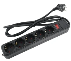 Сетевой фильтр Perfeo 5р PF_E1501 (черный) 3 м. (REAL POWER) - каталог товаров магазина Арктика