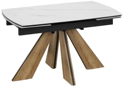 Стол обеденный "Палмер" тип 1 (черный муар/дуб галифакс нат/керамика матовая белый мрамор) - Три Я - каталог товаров магазина Арктика