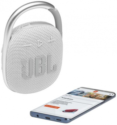 Портативная акустика JBL Clip 4 White (JBLCLIP4WHT) - фото в интернет-магазине Арктика