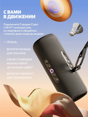 Умная колонка Яндекс Станция Стрит (YNDX-00030BLK) Черная - фото в интернет-магазине Арктика