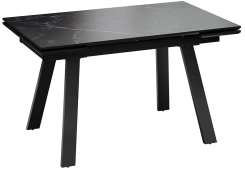 Стол обеденный "Дэкстон" Тип 1 (черный муар/керамика матовая черный мрамор) - Три Я - каталог товаров магазина Арктика