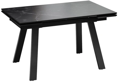 Стол обеденный "Дэкстон" Тип 1 (черный муар/керамика матовая черный мрамор) - Три Я - фото в интернет-магазине Арктика