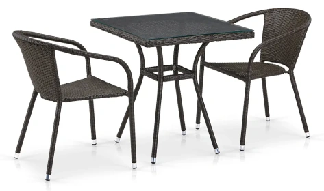 Комплект мебели из иск. ротанга T282BNT/Y137C-W53 Brown (2+1) - Афина-мебель - фото в интернет-магазине Арктика