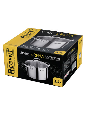 Кастрюля "Linea SIRENA" 65-0320 3,4 л - Регент Рус - фото в интернет-магазине Арктика