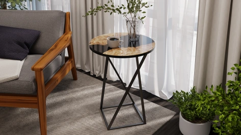 Стол журнальный ДП 1-03-05 (черный/слэб черный) - Три Я - фото в интернет-магазине Арктика