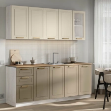 Кухня "Ева" 2 м (анкор светлый/кашемир/ирландский ликер/столешница 2000) - Раус - каталог товаров магазина Арктика