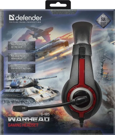 Игровая гарнитура Defender Warhead G-185 (черно-красная) - фото в интернет-магазине Арктика