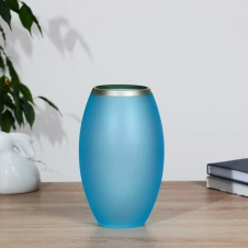 Ваза "Голубая" с золотой полоской 9456511 24 см - Сима-ленд - каталог товаров магазина Арктика