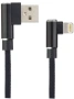 Кабель Perfeo USB A-Lightning, 2.4A, угловой, черн., 1м Light Premium (I4315)