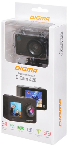 Экшн-камера Digma DiCam 420 Черная DC420 - фото в интернет-магазине Арктика