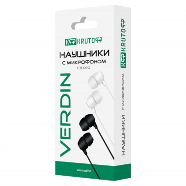 Наушники + микрофон Krutoff Verdin (белые) (09657) - фото в интернет-магазине Арктика