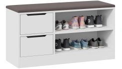 Тумба для обуви Тип 13 (Белый Ясень/Велюр Серый) - Три Я - каталог товаров магазина Арктика