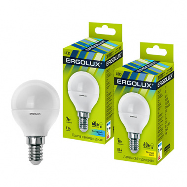 Лампа светодиодная Ergolux LED-G45-7w-E14-4K - фото в интернет-магазине Арктика