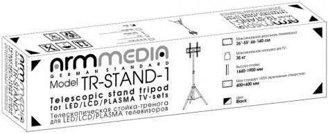 ТВ стойка Arm Media TR-Stand-1 black 26"-55", 35kg - фото в интернет-магазине Арктика