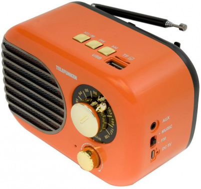 Радиоприемник Telefunken TF-1682UB Orange/Gold - фото в интернет-магазине Арктика