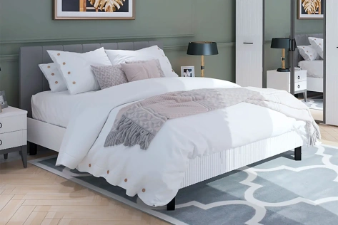 Спальня "Хилтон" (ХТ-810.28) кровать 180 (Д1/Белый премиум) - Ангстрем - фото в интернет-магазине Арктика