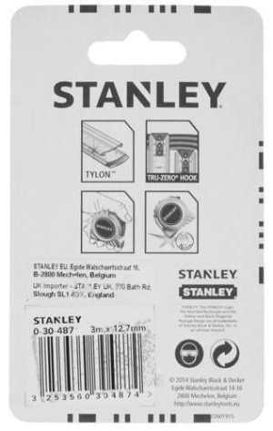 Рулетка Stanley 0-30-487 3 м - фото в интернет-магазине Арктика
