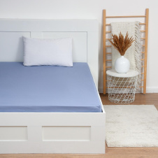 Простыня на резинке Этель 140*200*25, цв.голубой поплин 9241747 - Сима-ленд - каталог товаров магазина Арктика