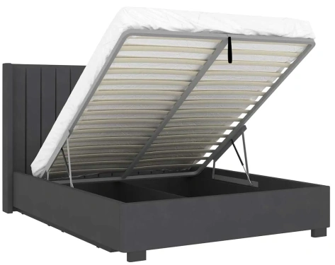 Кровать "Аделия" 811.26 кровать 160*200 с мех (Simpl 54/Серый уголь/ОД06) - Ангстрем - фото в интернет-магазине Арктика