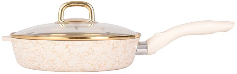 Сковорода "Грация" сгбз261а 26 см с крышкой (белый) - Кукмара - фото в интернет-магазине Арктика