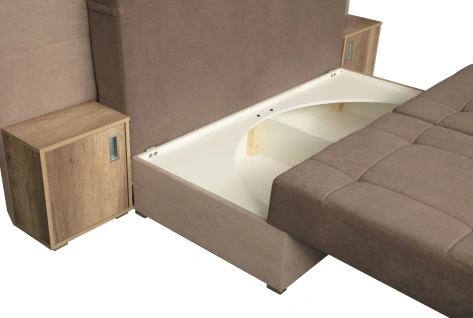 Диван "Даллас" (прага браун/прага капучино/дуб сонома) - Олмеко - фото в интернет-магазине Арктика