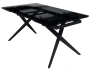 Стол обеденный ADRIA 160 DF199T (SMOKED BLACK GLASS/ BLACK)- М-Сити