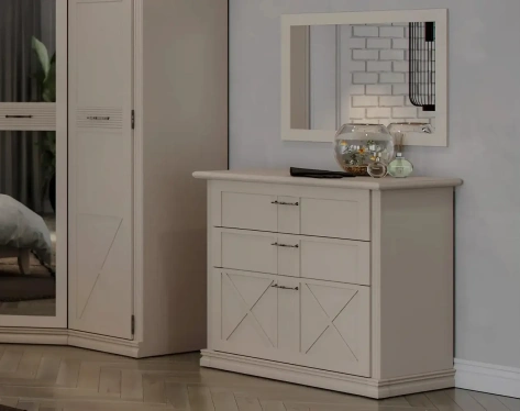 Спальня "Кантри" (КА-101.11) комод (Кашемир серый) - Ангстрем - фото в интернет-магазине Арктика