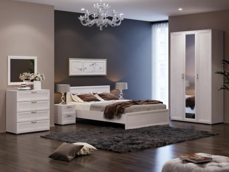 Спальня "Эдель" кровать 120*200 (ясень анкор) - Евромебель - фото в интернет-магазине Арктика